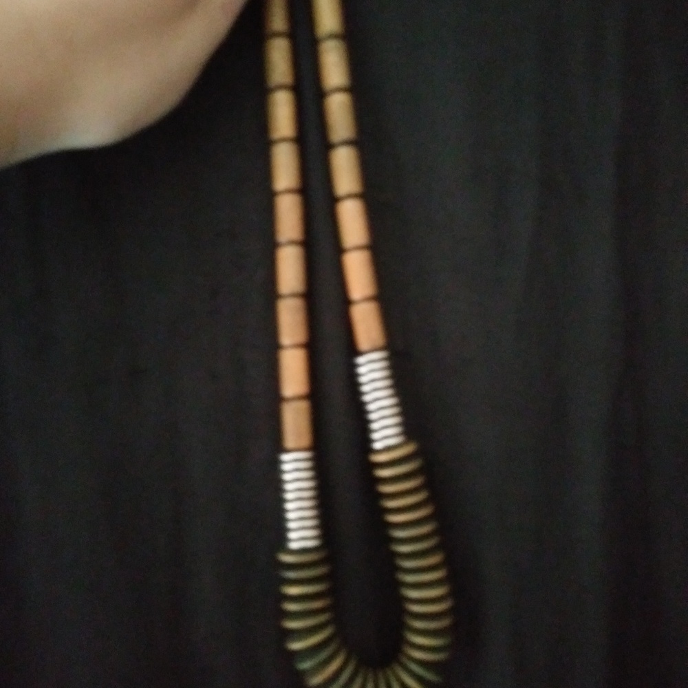 Wood & Silver neck piece